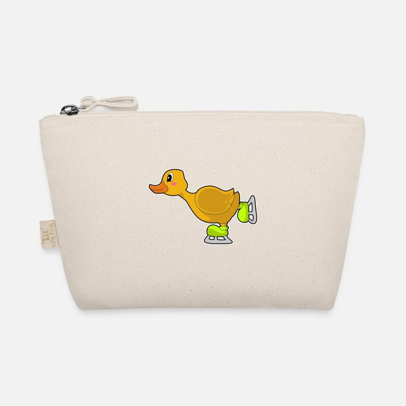 Ente Eislaufen Schlittschuhe Wintersport - Bio-Täschchen - Natur