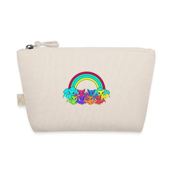 80s 90s Retro Bat Halloween Rainbow - Organic Pouch - nature - Front
