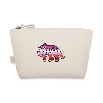 Lesbian Pride Triceratops Lesbian Gift - Organic Pouch - nature - Front
