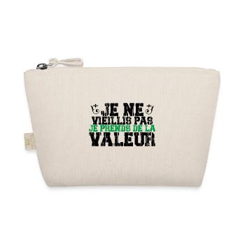 Je ne vieillis pas cadeau femme ou homme - Trousse biologique - nature - Devant