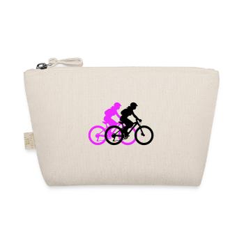 Mountainbike Fahrrad Frau Silhouette - Bio-Täschchen - Natur - Vorne