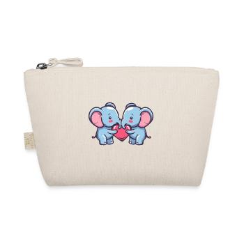 Elephant Couple In Love Animal Valentine's Day - Organic Pouch - nature - Front
