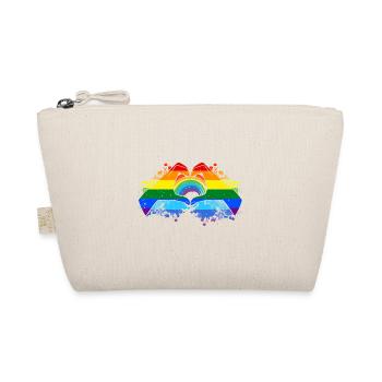 CSD LGBT Hands Shape Rainbow Heart Pride - Organic Pouch - nature - Front