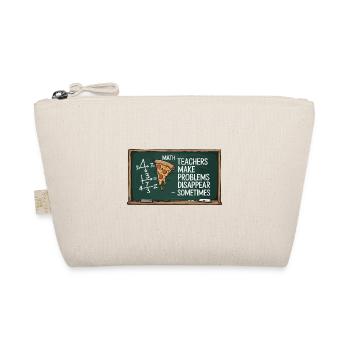 Funny Math Teacher Design Pizza & Problem Solving - Organic Pouch - nature - Front