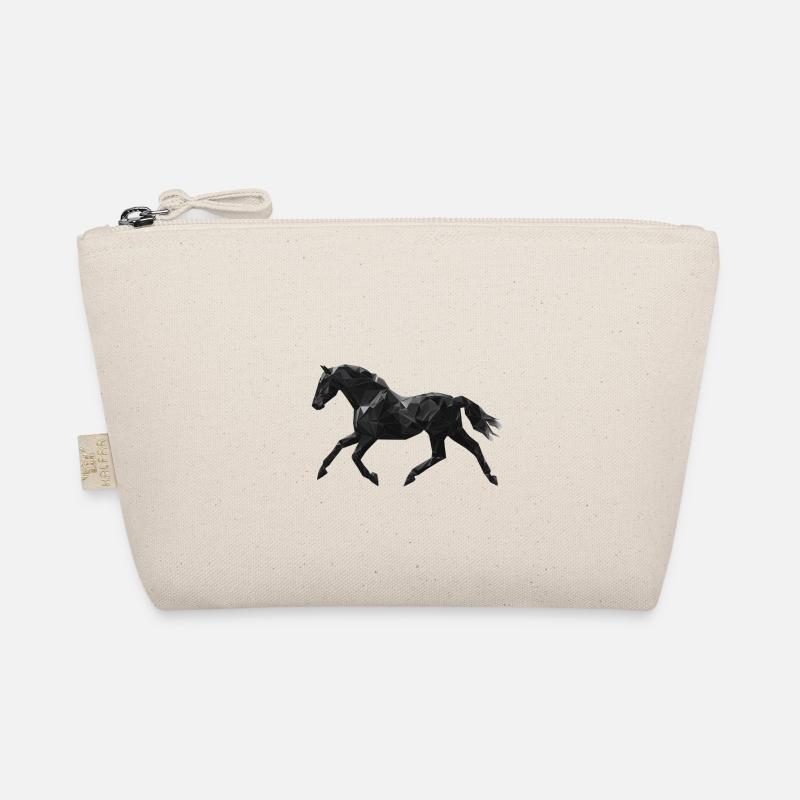 Schwarzes Pferd Low Poly Logo Art Design Rappe Bio-Täschchen