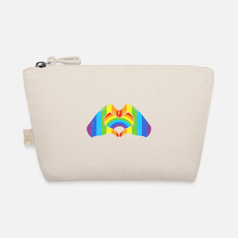 CSD LGBT Hände formen Regenbogen Herz Pride Bio-Täschchen