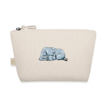 Niedlicher Schlafender Elefant - Bio-Täschchen - Natur - Vorne