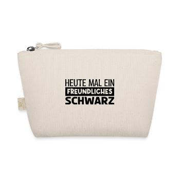Heute mal fröhliches schwarz. HEUTE MAL FRÖHLICHES - Bio-Täschchen - Natur - Vorne