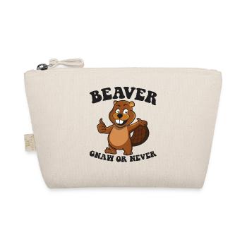 Beaver Gnaw or Never and Beaver Lumberjack Costume - Organic Pouch - nature - Front