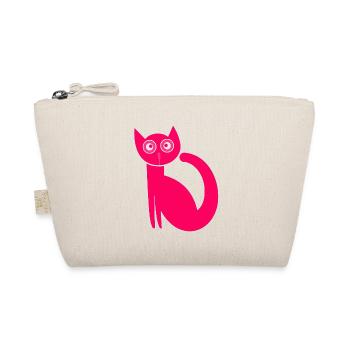 Cute cat, funny cat, original, naïve, pink - Organic Pouch - nature - Front