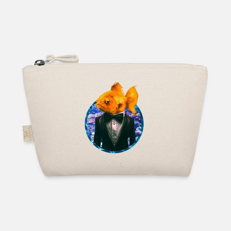 Goldfish in a tuxedo in the coral reef Organic Pouch