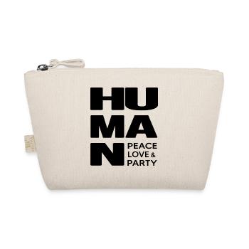 HUMAN party people relax club "peace & love" - Bio-Täschchen - Natur - Vorne