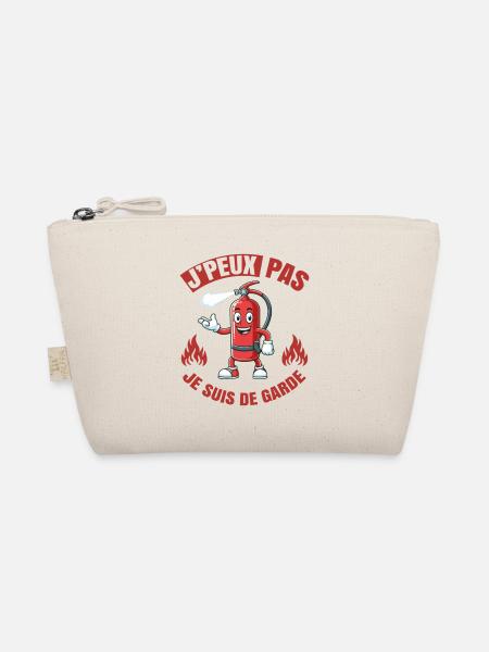 Ich kann nicht Ich bin Feuerwehrmann Wache Geschenk Humor - Bio-Täschchen - Natur - Vorne
