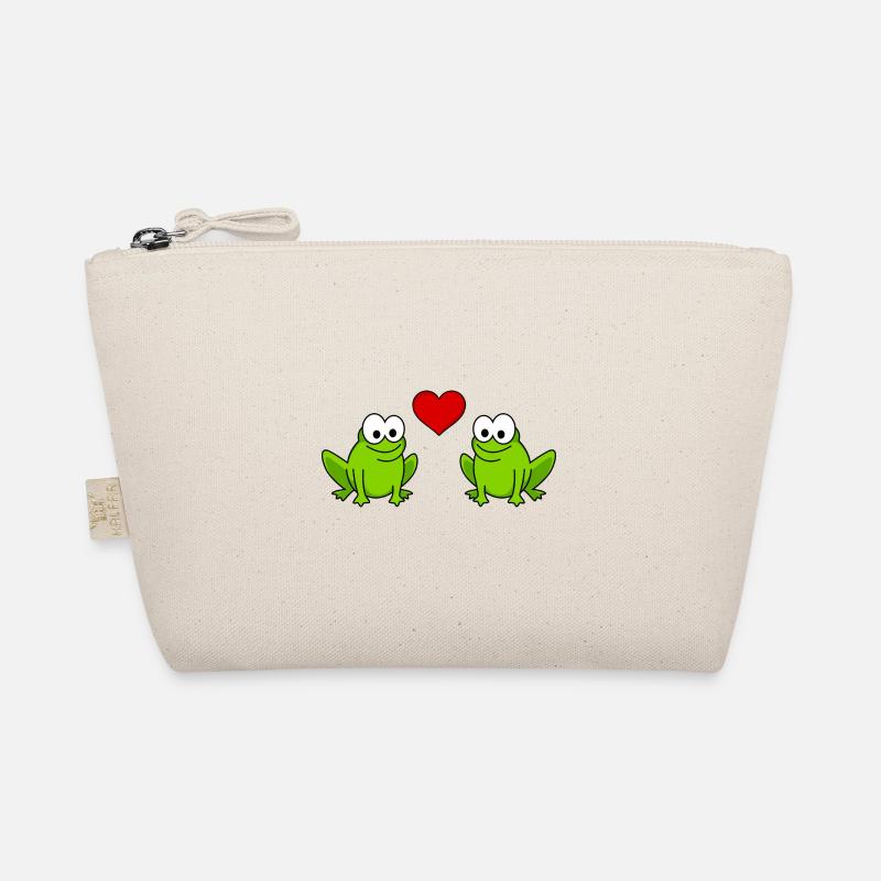 Frosch Comic Paar liebe - Bio-Täschchen - Natur