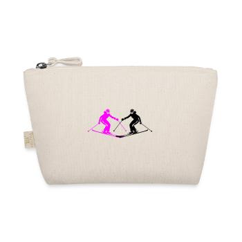 Ski Fahren Skiing Frau Silhouette - Bio-Täschchen - Natur - Vorne