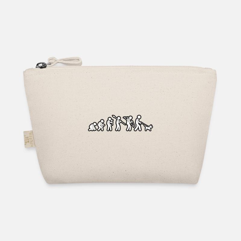 Evolution of Man Walking White Grunge Organic Pouch
