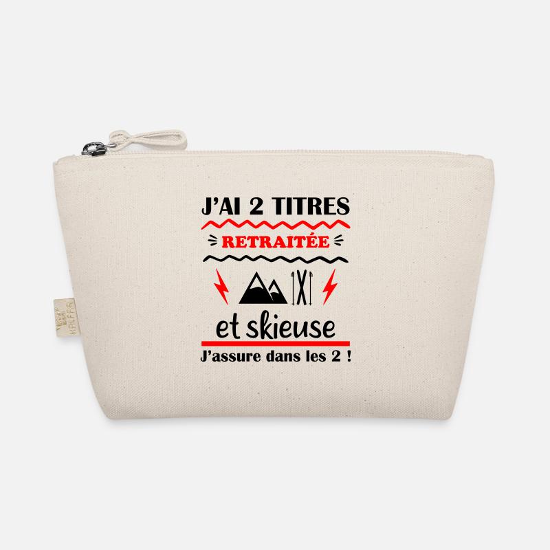 2 titres : retraitée et skieuse,cadeau retraite Trousse biologique