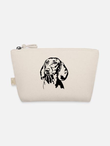 Dachshund Dachshund Teckel Dog Portrait Dogs - Organic Pouch - nature - Front