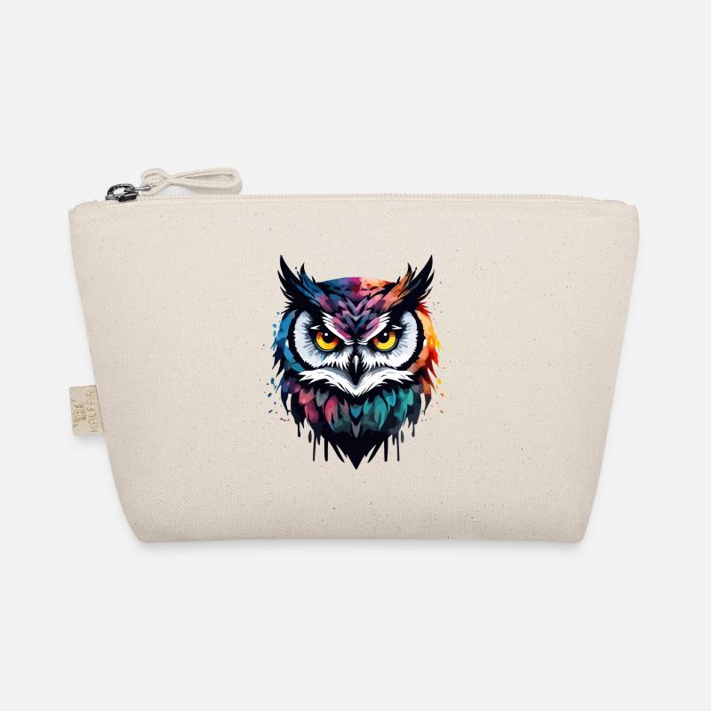 Owl Cool Colorful Feathers Cool Cool Bird Organic Pouch