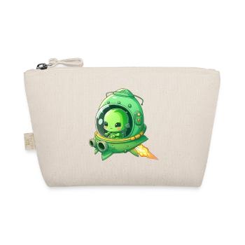 Cute alien in a green spaceship - Organic Pouch - nature - Front