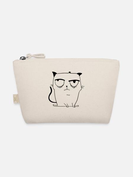 Cartoon Katze - Witziger Kater böser Blick Nerven - Bio-Täschchen - Natur