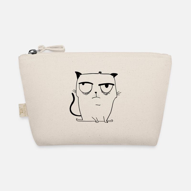 Cartoon Katze - Witziger Kater böser Blick Nerven - Bio-Täschchen - Natur