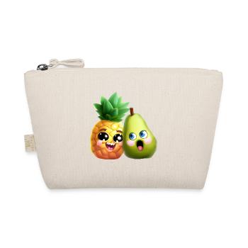 Ananas Birne Liebe - Niedliches Früchte Design - Bio-Täschchen - Natur - Vorne