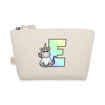 Unicorn Letter E - Organic Pouch - nature - Front