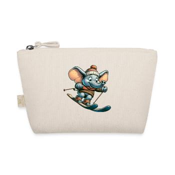 Éléphant mignon en tant que skieur dans le style de dessin animé - Trousse biologique - nature - Devant