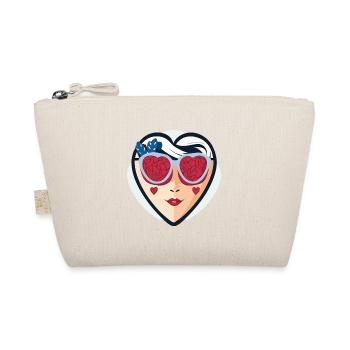 Femme aux roses, lunettes en forme de cœur, amour rétro - Trousse biologique - nature - Devant