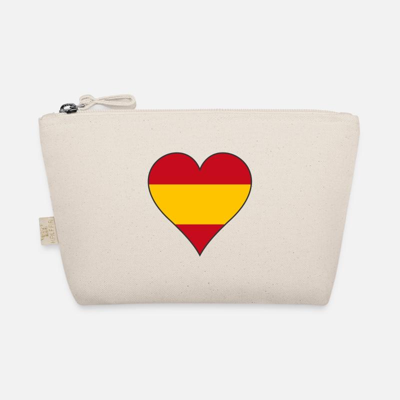 Spain Flag Heart Organic Pouch