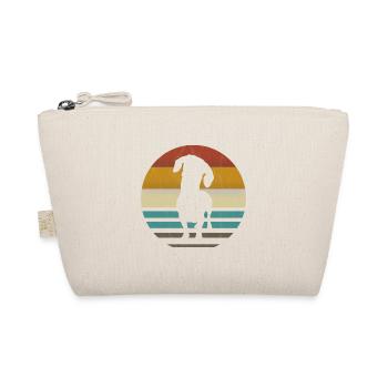Retro Dackel Dackelhund Hund Silhouette Geschenk - Bio-Täschchen - Natur - Vorne