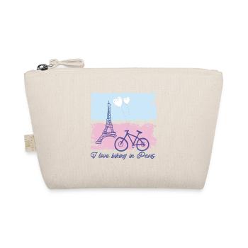Biking In Paris, Cute Biker - Organic Pouch - nature - Front