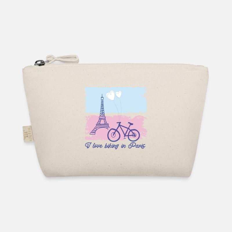 Biking In Paris, Cute Biker Organic Pouch