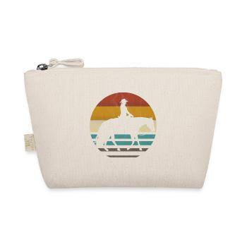 Western Riding Western Rider Horse Cowgirls Retro - Organic Pouch - nature - Front