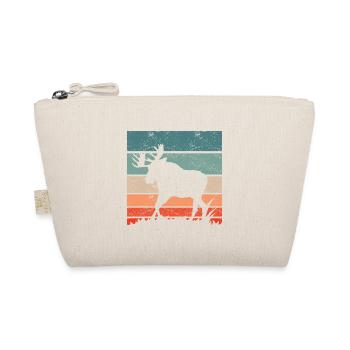 Retro Moose Vintage Moose - Organic Pouch - nature - Front