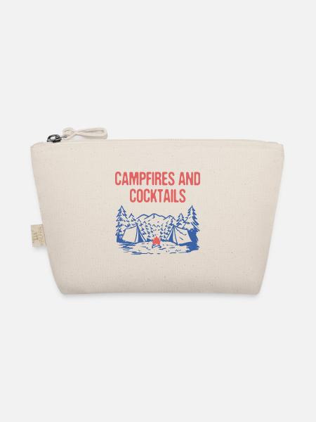 Campfires and Cocktails Camping Party Camper - Organic Pouch - nature - Front