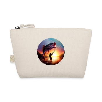 Angler with giant fish sunset - Organic Pouch - nature - Front