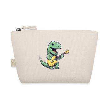 Trex Dinosaur with Electric Guitar - Organic Pouch - nature - Front