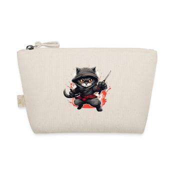Japanische Katze Samurai Style für Katzen Fans - Bio-Täschchen - Natur - Vorne