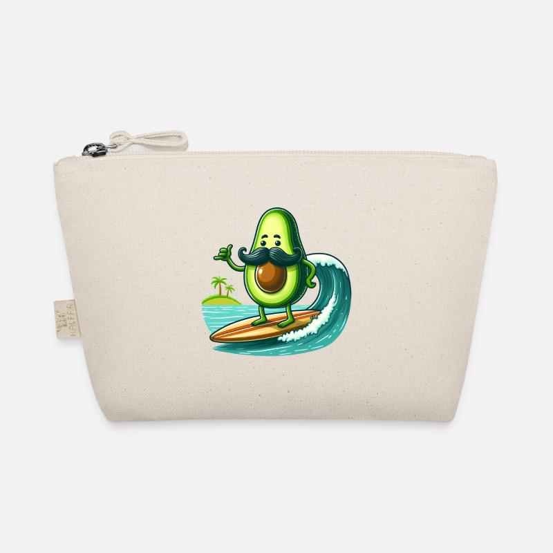 Eine Surfer Avocado mit Schnurrbart - Bio-Täschchen - Natur