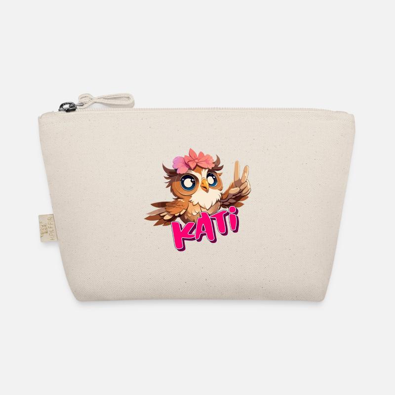 KATI - Schöner Mädchen Name mit süßer EULE Bio-Täschchen