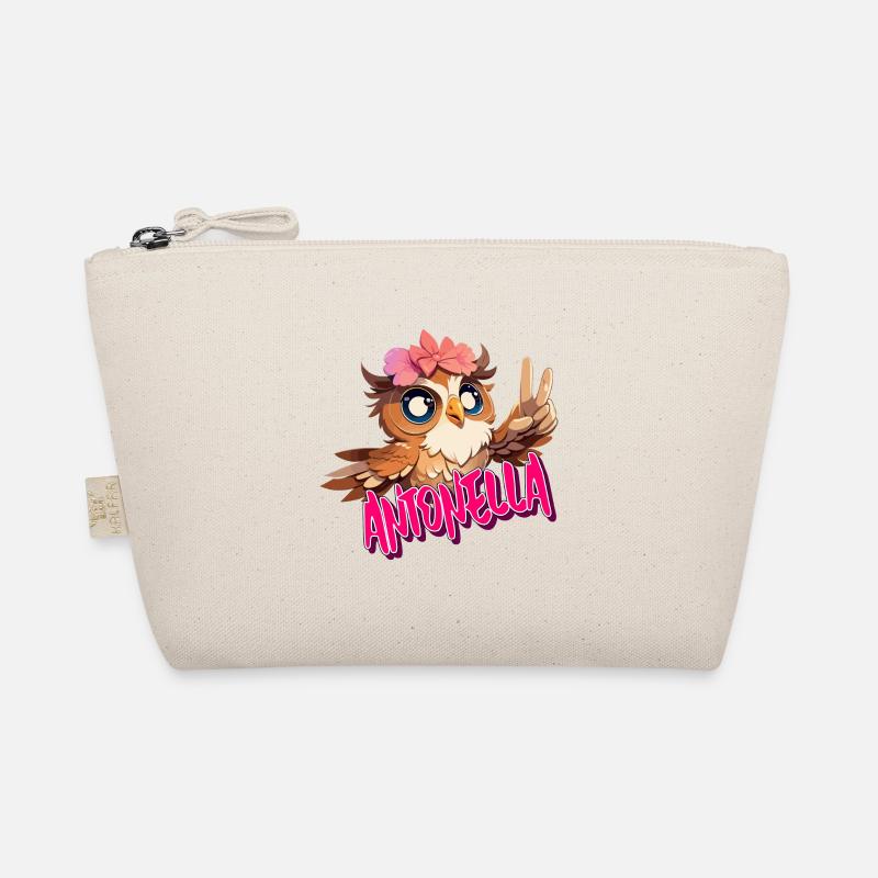 ANTONELLA - Schöner Mädchen Name mit süßer EULE Bio-Täschchen