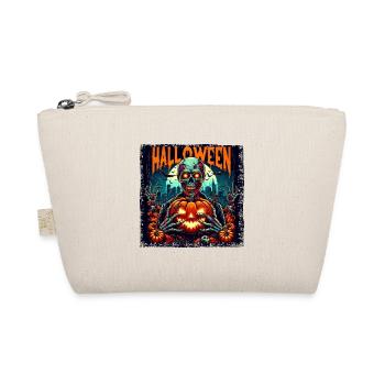 Halloween Zombie Kürbis Horror Grunge - Bio-Täschchen - Natur - Vorne