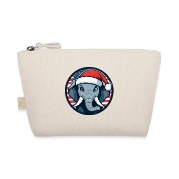 Elephant Christmas Animal - Organic Pouch - nature - Front