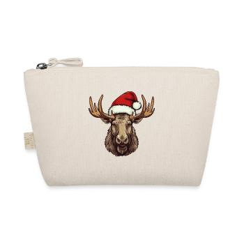Moose Head Christmas Portrait - Organic Pouch - nature - Front