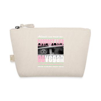 RESPECT LIFE - GO VEGAN - Bio-Täschchen - Natur - Vorne