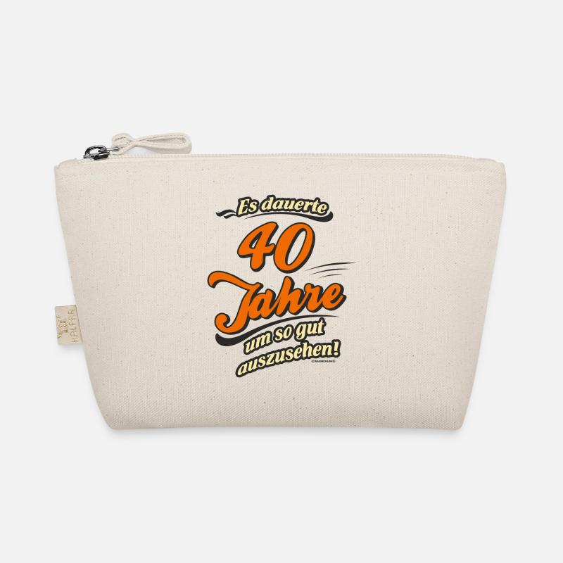 Es dauerte 40 Jahre, original RAHMENLOS® Design - Bio-Täschchen - Natur
