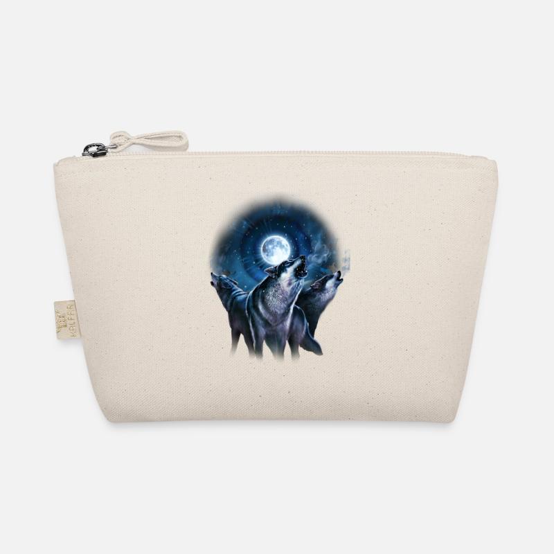 Rahmenlos JL Wolf - Design Geschenk - Bio-Täschchen - Natur