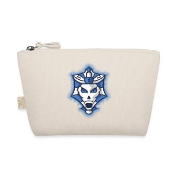 Halloween Blue and White Monster Shield - Organic Pouch - nature - Front